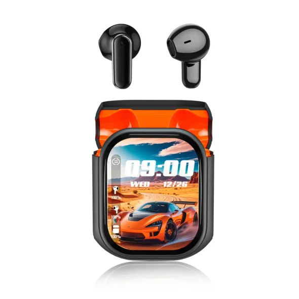TWS X55 NEW IN EAR BLUETOOTH EARPHONES WITH LED SMART TOUCH SCREEN - BLACK
