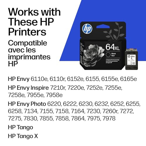 HP 64XL BLACK HIGH-YIELD INK CARTRIDGE, N9J92AN - BLACK New