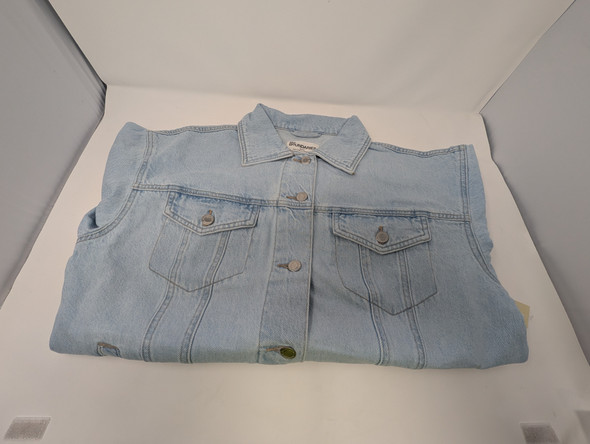 NO BOUNDARIES WOMEN'S OVERSIZED COTTON DENIM JACKET - SIZE: XS (0-2) - DENIM New