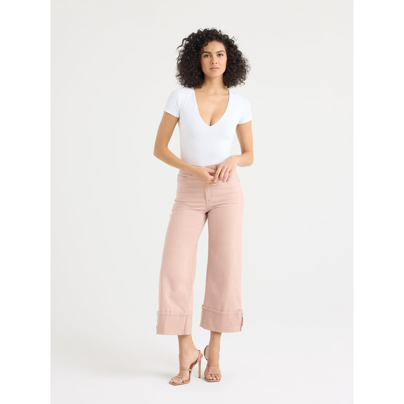 SOFIA VERGARA WOMEN'S PLUS MARGOT HIGH RISE JEANS 27" INSEAM SIZE: 14,DUSTY ROSE