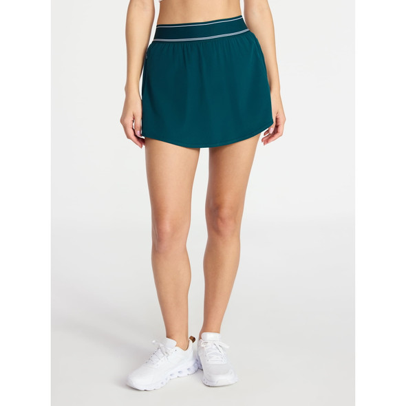 AVIA WOMEN'S ACTIVE SKORT WITH CURVED HEM - SIZE: WOMEN L - EMERALD FOREST New
