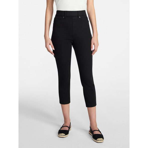 TIME AND TRU WOMEN'S CAPRI JEGGINGS - SIZE: WOMEN 2XL - BLACK New