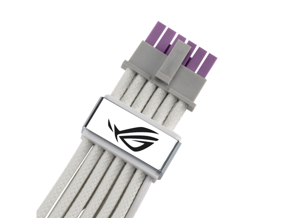 ASUS ROG Equalizer White Edition 12V-2x6 PCIe Cable (ATX 3.1 & PCIe 5.1, Load