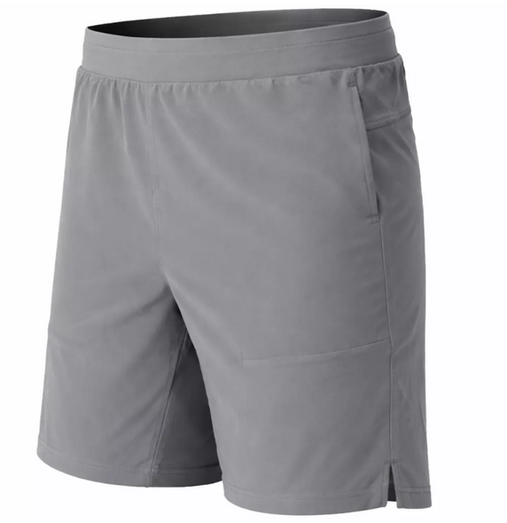 JUMP START MEN'S 2 IN 1 STRETCH ACTIVE QUICK DRY GYM RUNNING SHORTS LARGE - GRAY New