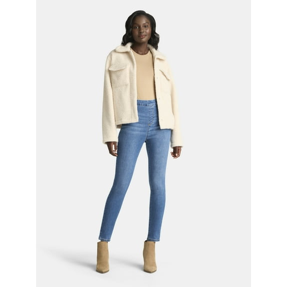 TIME AND TRU HIGH RISE SKINNY LEG DENIM JEGGING - SIZE: WOMEN S - MEDIUM WASH New