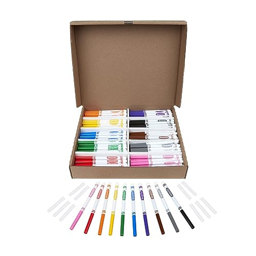 CRAYOLA FINE LINE MARKERS LUSH FINE LINE CLASSPACK BLAZER P BLUE 2.5MM 200CT New