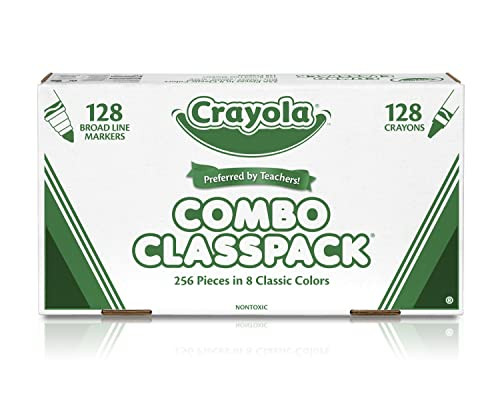 CRAYOLA CRAYONS & WASHABLE MARKERS CLASSPACK 256CT TEACHER CLASSROOM MUST HAVES New