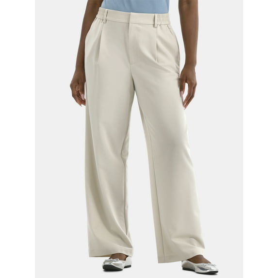 TIME AND TRU SLOUCHY TAILORED PANTS - SIZE: WOMEN 2 - PAPYRUS BEIGE New