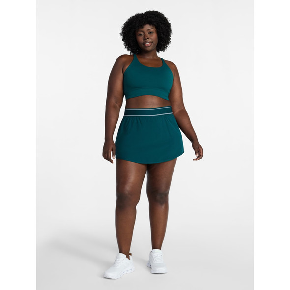 AVIA WOMEN'S ACTIVE SKORT WITH CURVED HEM - SIZE: WOMEN S (4-6) - EMERALD FOREST New