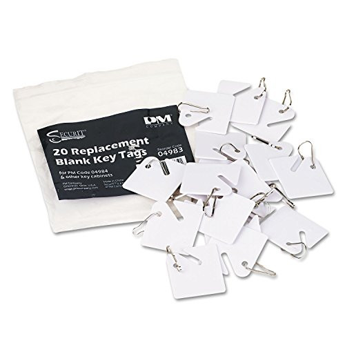 SecurIT 04983 Replacement Slotted Key Cabinet Tags (20 Pack) - White New