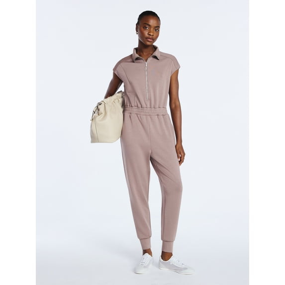 SCOOP WOMEN'S SCUBAKNIT JUMPSUIT - SIZE: WOMEN 2XL - MUSHROOM New