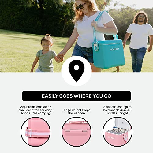 IGLOO 11 QT TAG ALONG TOO STRAPPED PICNIC STYLE COOLER - PINK
