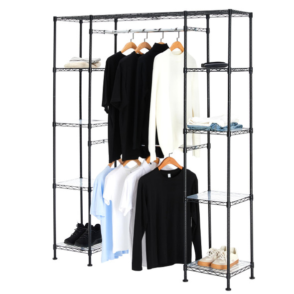 AMAZON BASICS EXPANDABLE METAL HANGING CLOSET ORGANIZER SYSTEM - BLACK
