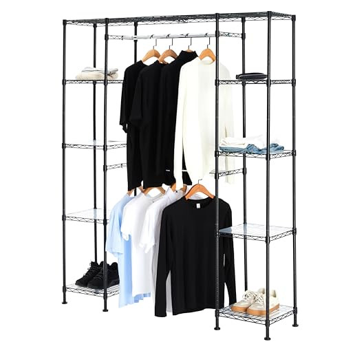 AMAZON BASICS EXPANDABLE METAL HANGING CLOSET ORGANIZER SYSTEM - BLACK