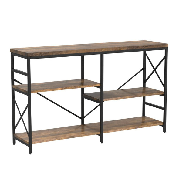 Wakefit Industrial Sofa Table, Console Table 3-Tier Industrial Rustic NX09-ST01