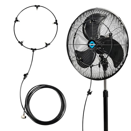 TORNADO 13 INCH MISTING KIT FAN WATER MISTER SYSTEM FOR BACKYARD - BLACK
