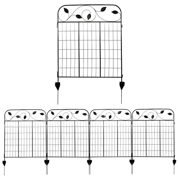 Sunnydaze Winding Vines 10-Foot 4-Piece Steel Decorative Garden Fence Panels