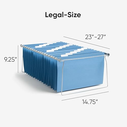 SMEAD STEEL HANGING FILE FOLDER FRAMES 2 COUNT ADJUSTABLE DEPTH 64873 - GRAY