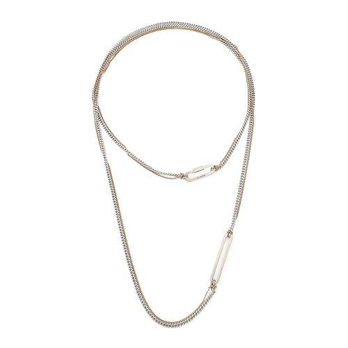 ALLSAINTS JEWELRY WOMEN'S APRIL WRAP STRAND NECKLACE - SILVER TWO - SIZE LARGE New