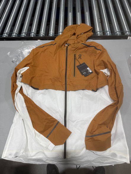 ON CLOUD WEATHER WINDBREAKER RUNNING JACKET - SIZE: MEN 2XL - BROWN WHITE New