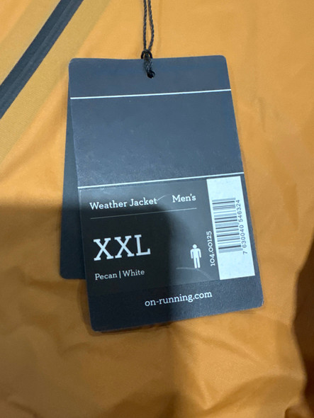 ON CLOUD WEATHER WINDBREAKER RUNNING JACKET - SIZE: MEN 2XL - BROWN WHITE New