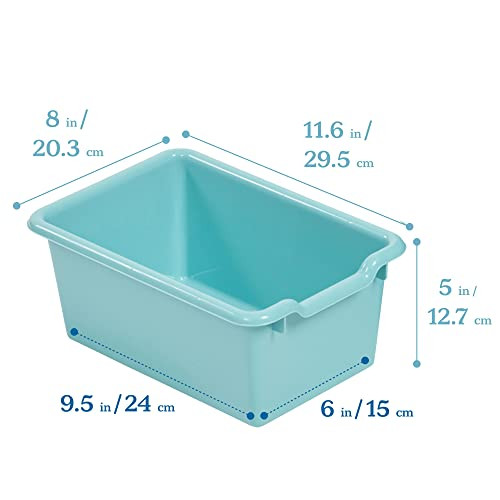ECR4Kids Scoop Front Storage Bins Multipurpose Organization Seafoam 10-Piece