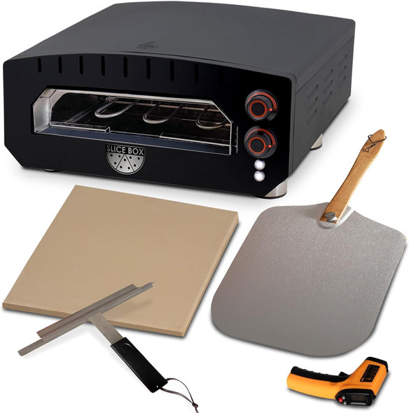 BALKENE HOME PIZZA OVEN COUNTERTOP COOKING HEATS UP TO 750 DEGREES - BLACK