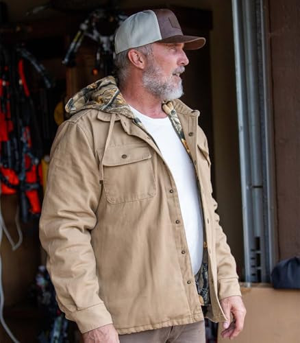 LEGENDARY WHITETAILS MENS STOCKYARDS CANVAS WESTERN COAT SIZE LARGE - KHAKI New