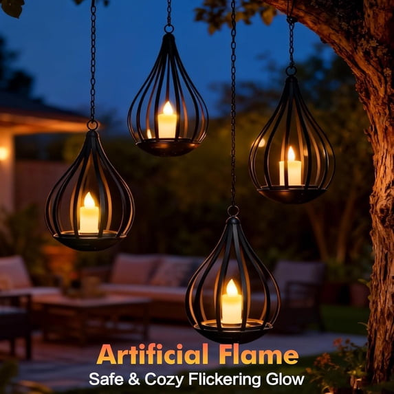 KAGOLING SOLAR LANTERNS OUTDOOR WATERPROOF 1 PACK SOLAR LIGHTS OUTDOOR - BLACK