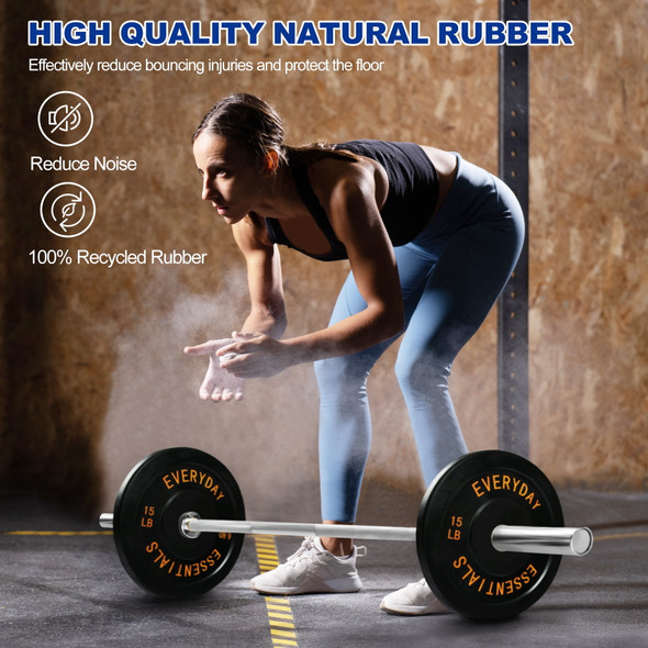 BALANCEFROM OLYMPIC BUMPER PLATE WEIGHT PLATE WITH STEEL HUB,BLACK, 15LBS SINGLE