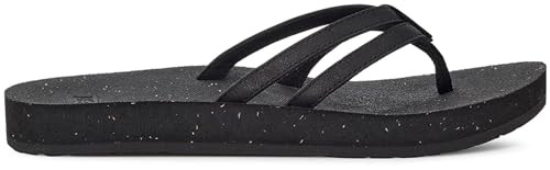 TEVA REFLIP STRAPPY LEATHER WOMEN'S SHOES - SIZE: WOMEN SIZE 7 (EU W38) - BLACK New