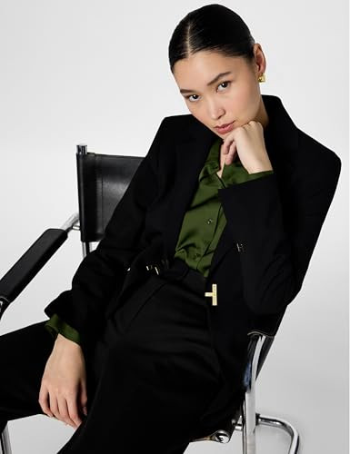 Halston Women's Halston H Closure Woven Office Workwear Blazer - Size:6 -Black New