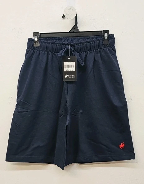 PACIFIC POLO CLUB ELASTIC WAISTBAND MEN'S SHORTS - SIZE: MEN M - NAVY New