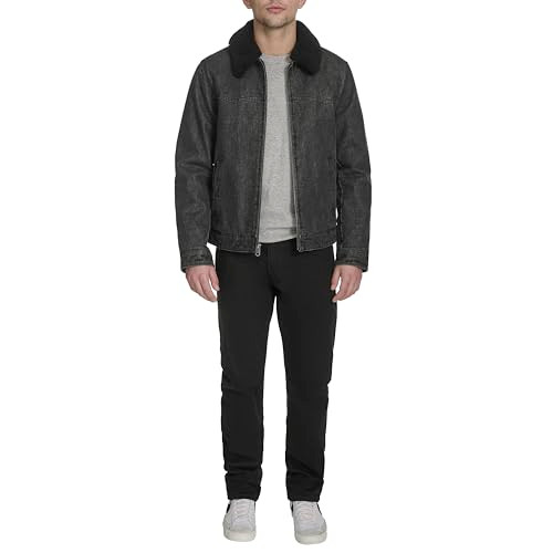 LEVI’S MEN'S DENIM WESTERN JACKET SHERPA LINED COLLAR MENS S BLACK