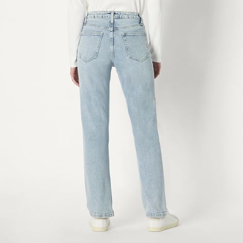AMAZON ESSENTIALS WOMEN'S HIGH-RISE STRAIGHT SIZE: 12 - ICED LIGHT WASH