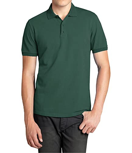 GALAXY BY HARVIC MEN'S POLO PIQUE SHIRT SIZE MEN L HUNTER New