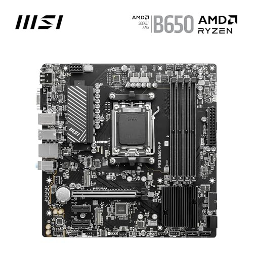 MSI PRO MOTHERBOARD, MICRO-ATX, AM5, D5, 2.5G LAN, B650M-P, BLACK