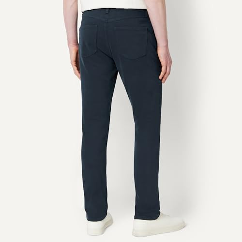 AMAZON ESSENTIALS MEN SLIM FIT GARMENT DYED FIVE POCKET PANTS NAVY 35X32 New
