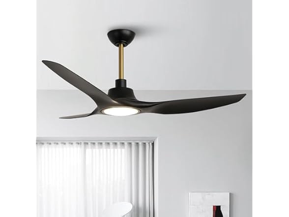 PARROT UNCLE 52 INCH CEILING FAN WITH LIGHT - BLACK