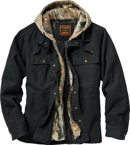 1057 LEGENDARY WHITETAILS MENS CANVAS HOODED HEAVYWEIGHT JACKET MEDIUM - BLACK New