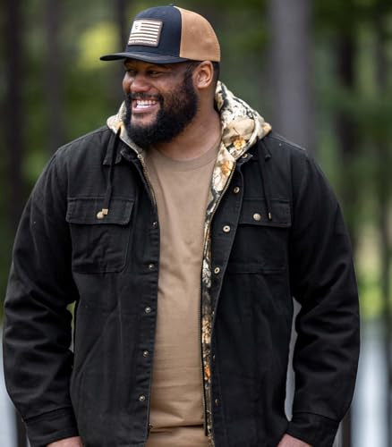 1057 LEGENDARY WHITETAILS MENS CANVAS HOODED HEAVYWEIGHT JACKET MEDIUM - BLACK New