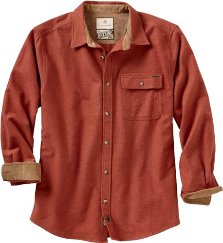 LEGENDARY WHITETAILS BUCK CAMP FLANNEL LONG SLEEVE BUTTON DOWN -HEATHER-LARGE New