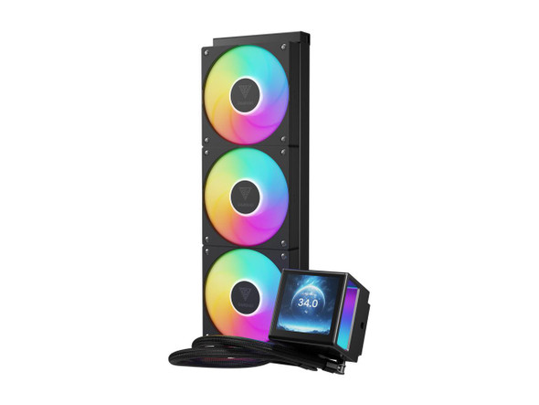 GAMDIAS CHIONE P5-360 Liquid CPU Cooler, 360mm AIO w/Customizable 3.4" IPS LCD,