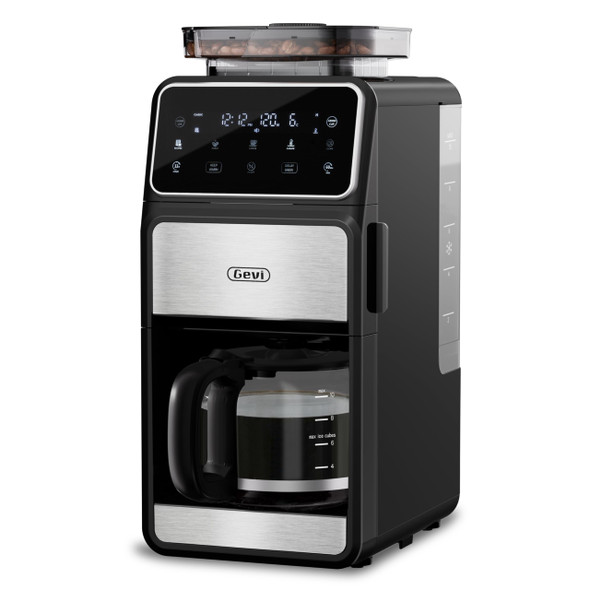 GEVI 10 CUP DRIP COFFEE MAKER WITH BUILT-IN GRINDER GRIND BREW DOTL0 - BLACK