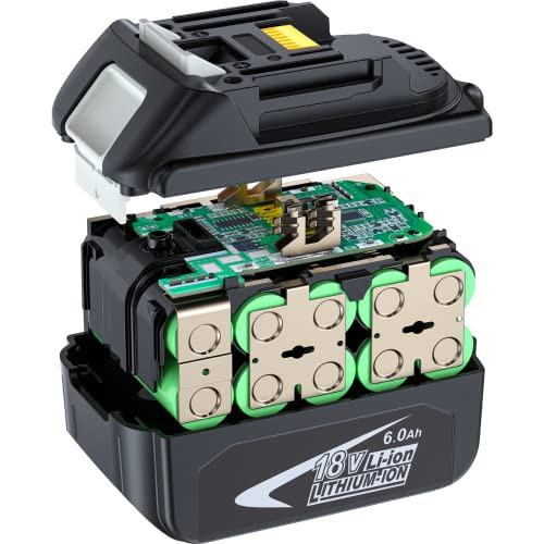 LONG FIT 6.0AH BATTERY REPLACE FOR MAKITA 18V BATTERY COMPATIBLE - BLACK