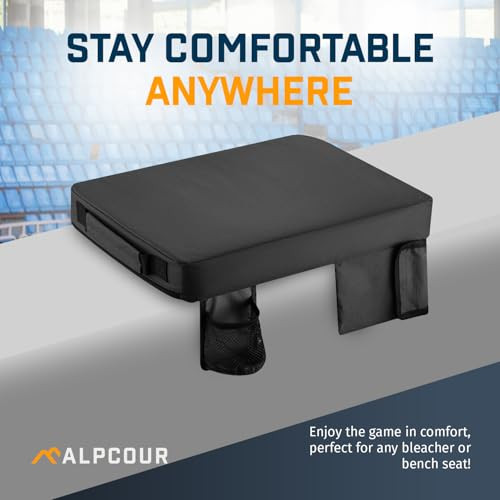 ALPCOUR PORTABLE EXTRA THICK STADIUM SEAT CUSHION APC-SSCBK - BLACK