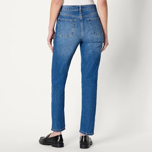 AEWM46365M25 Amazon Essentials Women's High-Rise Straight Leg Medium Blue 4