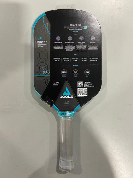 JOOLA BEN JOHNS PERSEUS 14MM 3S PICKLEBALL PADDLE - BLACK/BLUE