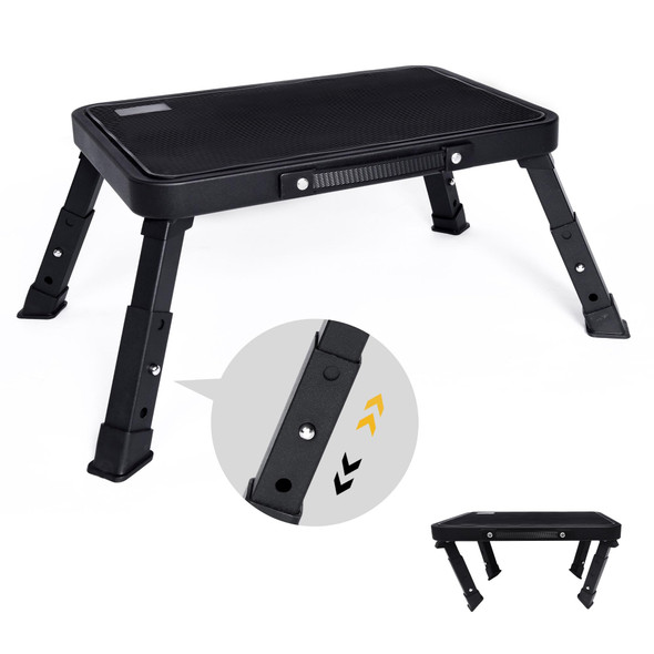 GLIGAM STEP STOOL, ADJUSTABLE FOLDING, FOLDABLE STEP LADDER, STEP002 - BLACK