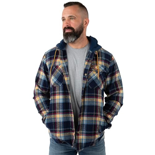 2038-3819 FIELD & STREAM MEN'S WIDGEON WAFFLE HOODED FLANNEL SHIRT 2XL PLAID New